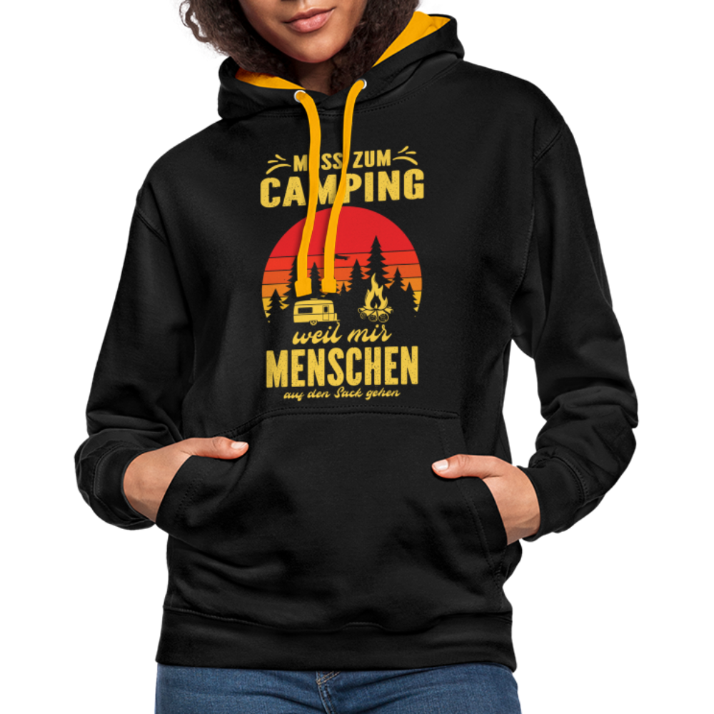 Camping Pullover Wohnmobil Camper Lustiger Hoodie - black/gold