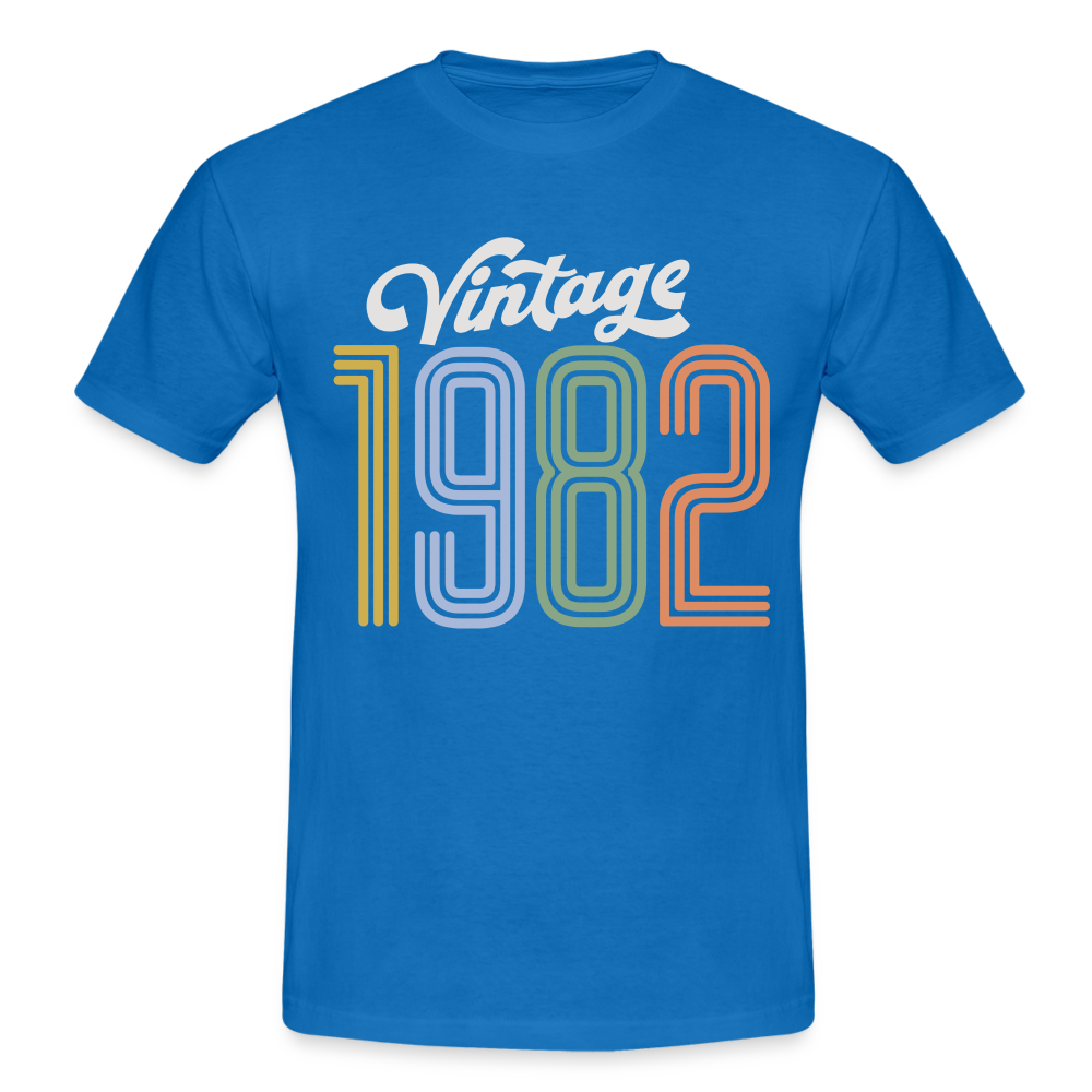 40. Geburtstag Vintage Retro Style Geboren 1982 Männer Geschenk T-Shirt - royal blue