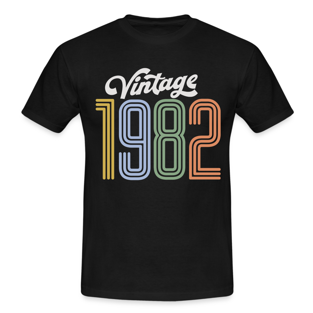 40. Geburtstag Vintage Retro Style Geboren 1982 Männer Geschenk T-Shirt - black