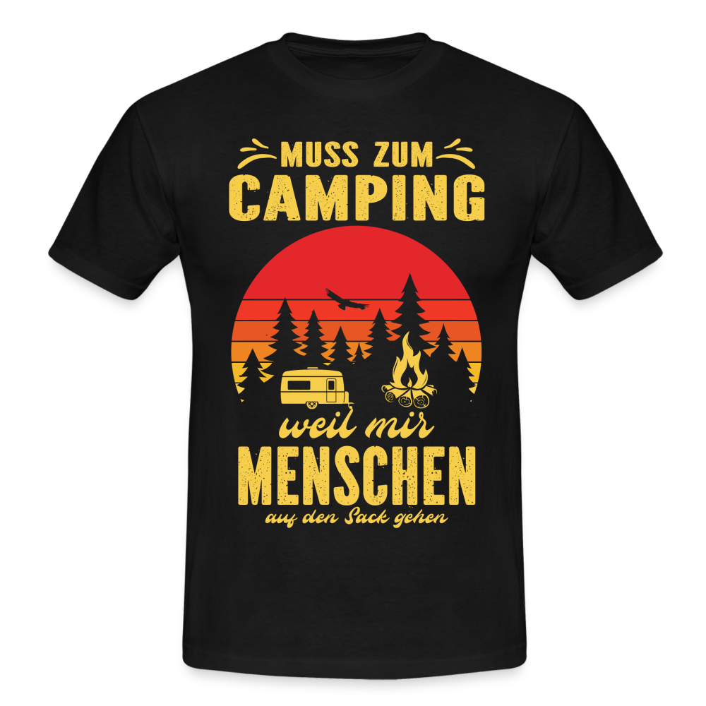 Camping Shirt Wohnmobil Camper Tee Lustiges T-Shirt - black