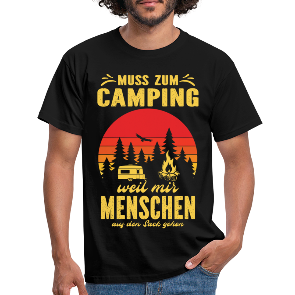 Camping Shirt Wohnmobil Camper Tee Lustiges T-Shirt - black