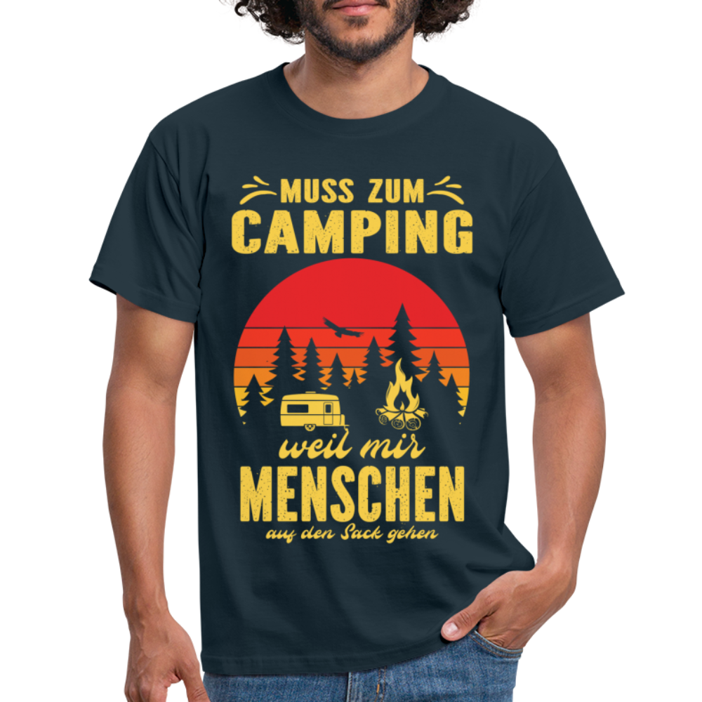 Camping Shirt Wohnmobil Camper Tee Lustiges T-Shirt - navy