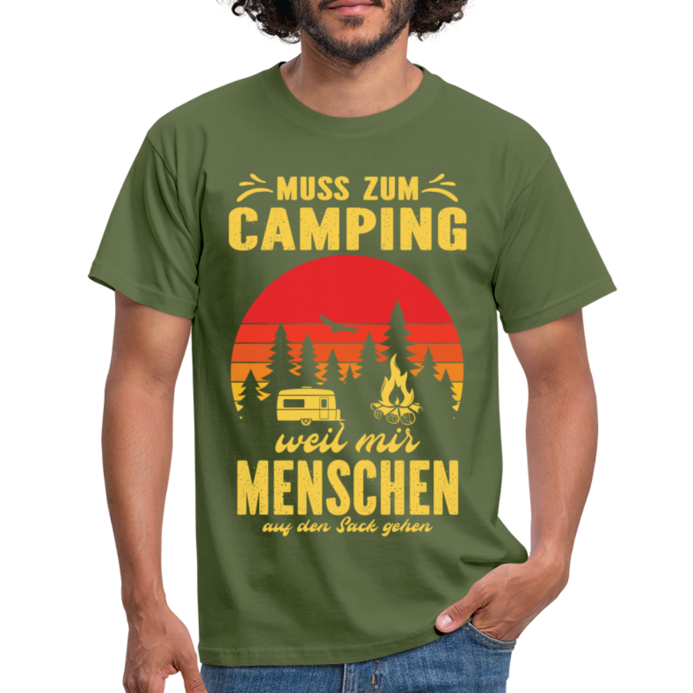 Camping Shirt Wohnmobil Camper Tee Lustiges T-Shirt - military green