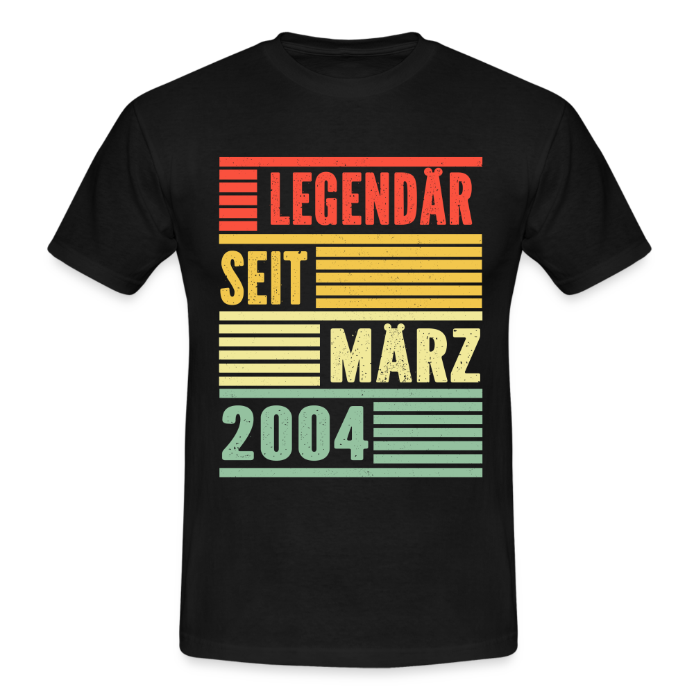 18. Geburtstag Legendär seit März 2004 Männer Geschenk T-Shirt - black
