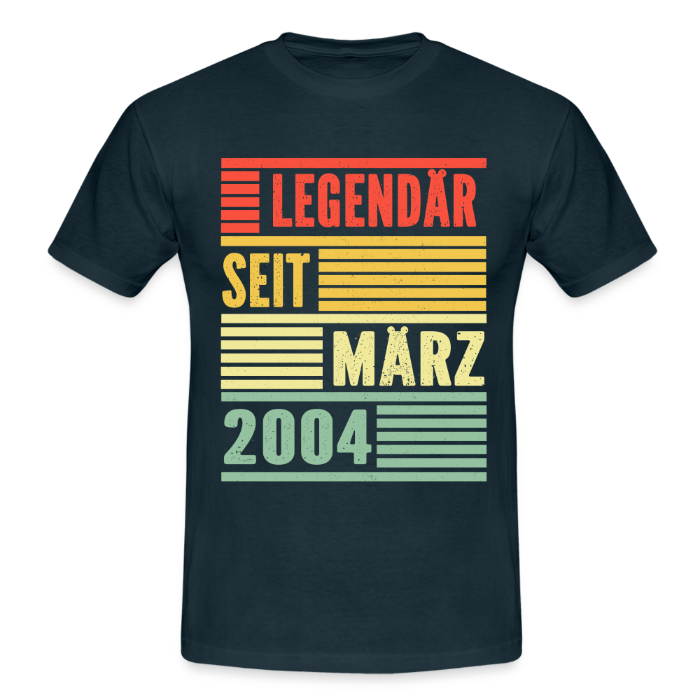 18. Geburtstag Legendär seit März 2004 Männer Geschenk T-Shirt - navy