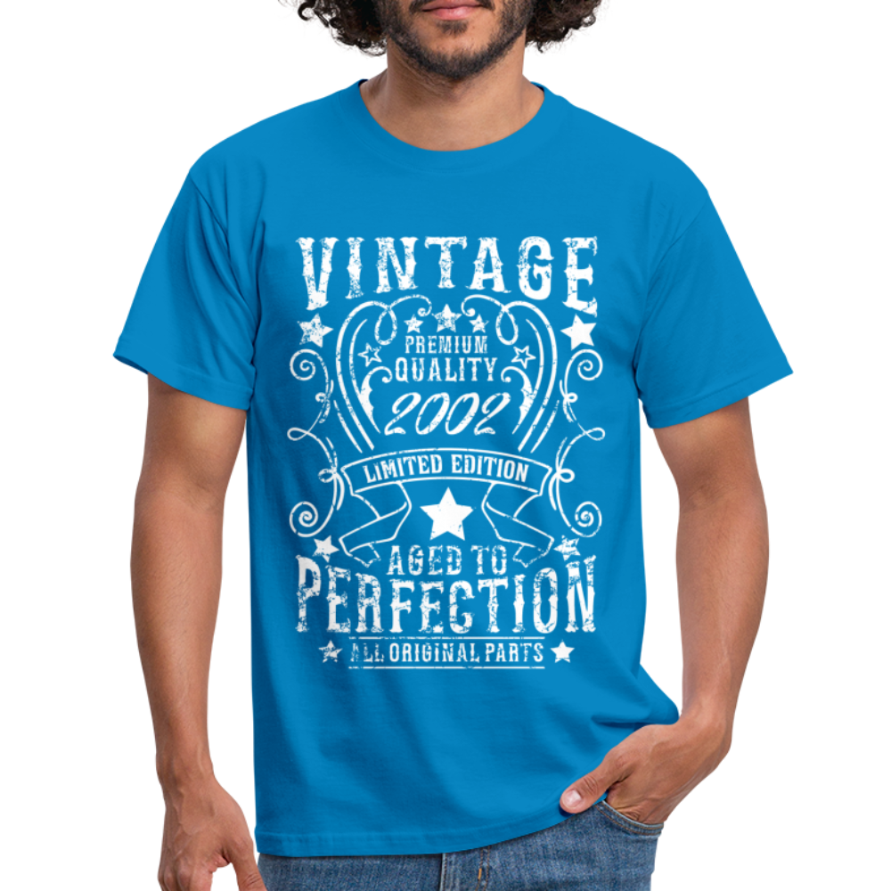 20. Geburtstag Vintage Style Geboren 2002 Männer Geschenk T-Shirt - royal blue