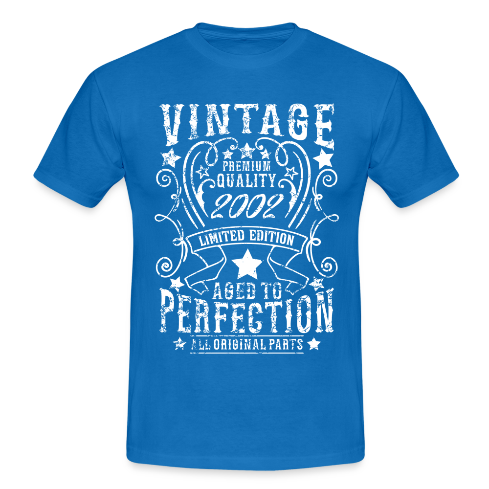 20. Geburtstag Vintage Style Geboren 2002 Männer Geschenk T-Shirt - royal blue