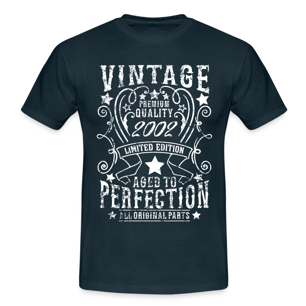 20. Geburtstag Vintage Style Geboren 2002 Männer Geschenk T-Shirt - navy