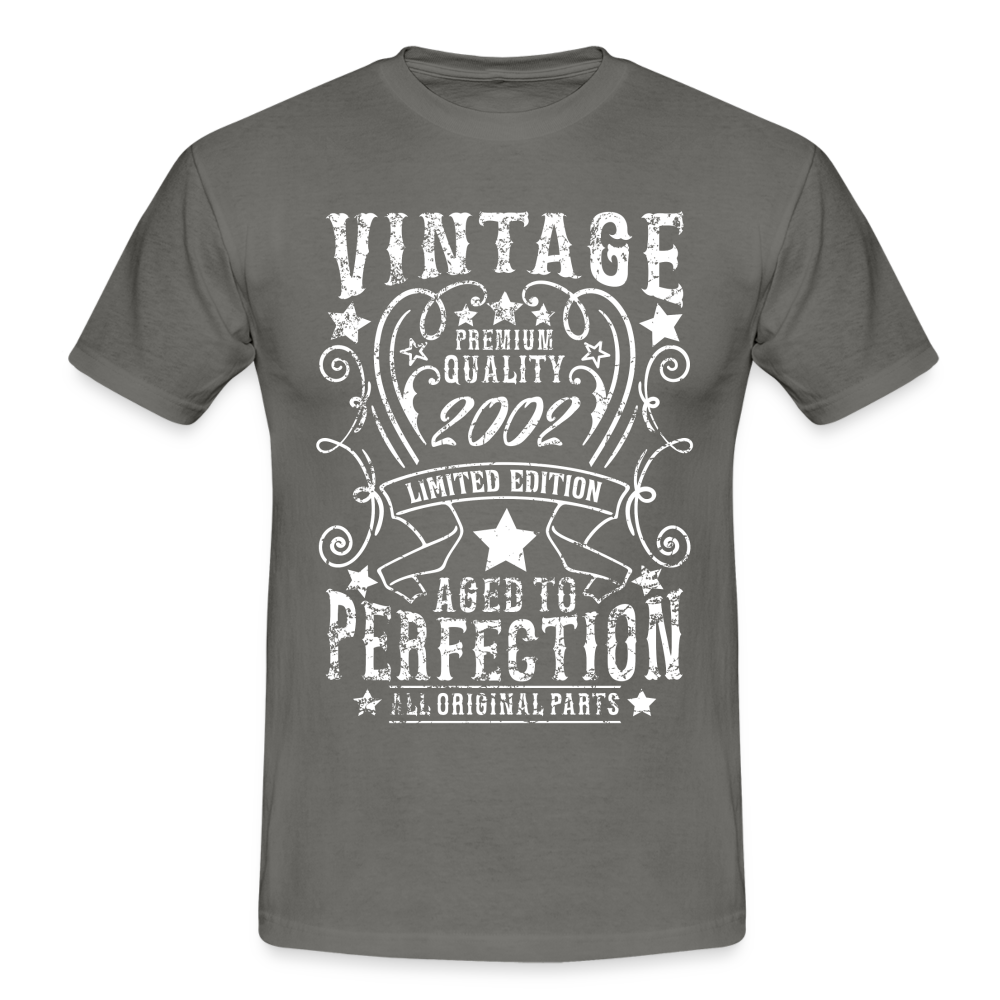 20. Geburtstag Vintage Style Geboren 2002 Männer Geschenk T-Shirt - graphite grey