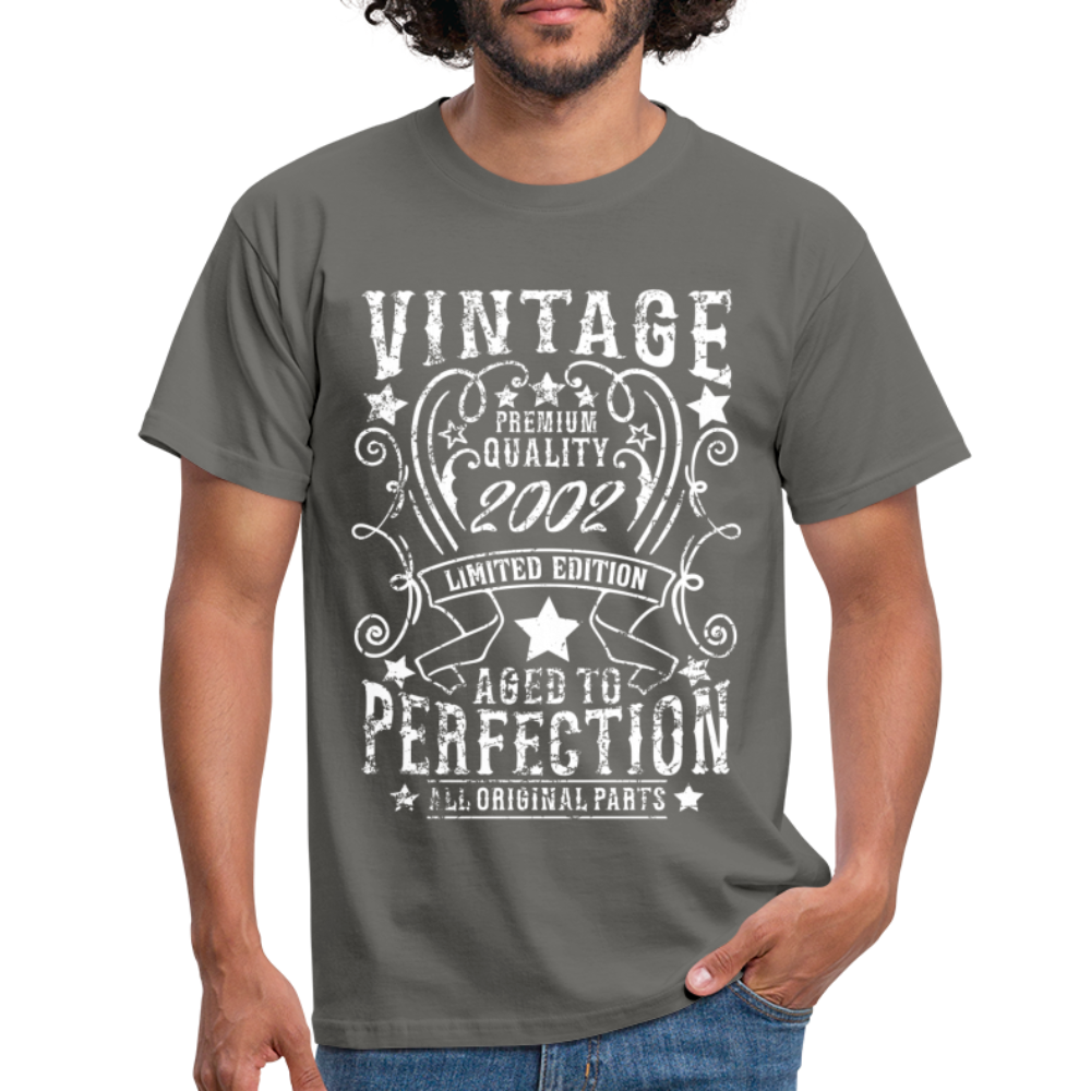 20. Geburtstag Vintage Style Geboren 2002 Männer Geschenk T-Shirt - graphite grey