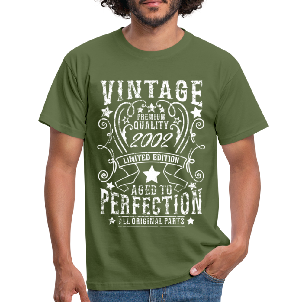 20. Geburtstag Vintage Style Geboren 2002 Männer Geschenk T-Shirt - military green