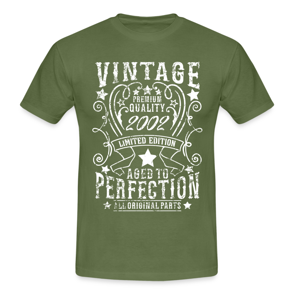 20. Geburtstag Vintage Style Geboren 2002 Männer Geschenk T-Shirt - military green