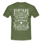 20. Geburtstag Vintage Style Geboren 2002 Männer Geschenk T-Shirt - military green