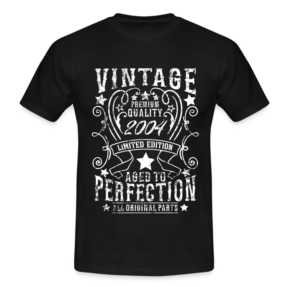 18. Geburtstag Vintage Style Geboren 2004 Männer Geschenk T-Shirt - black