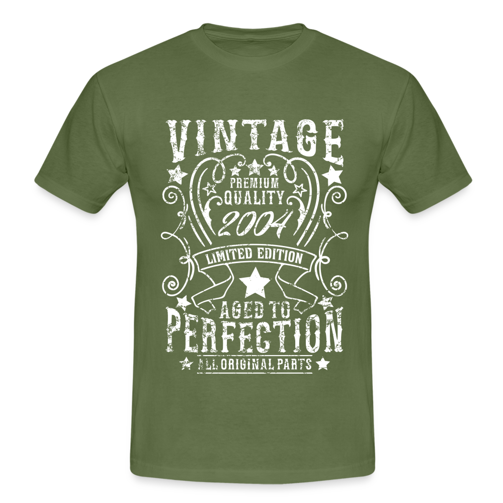 18. Geburtstag Vintage Style Geboren 2004 Männer Geschenk T-Shirt - military green