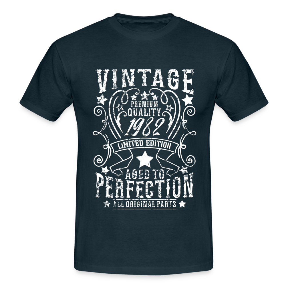 40. Geburtstag Vintage Style Geboren 1982 Männer Geschenk T-Shirt - navy