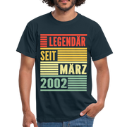 20. Geburtstag Legendär seit März 2002 Männer Geschenk T-Shirt - navy
