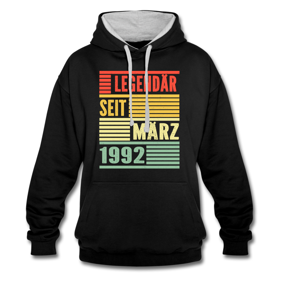 30. Geburtstag Legendär seit März 1992 Männer Geschenk Hoodie - black/heather grey