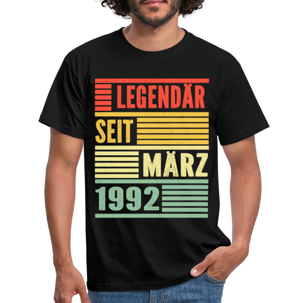 30. Geburtstag Legendär seit März 1992 Männer Geschenk T-Shirt - black