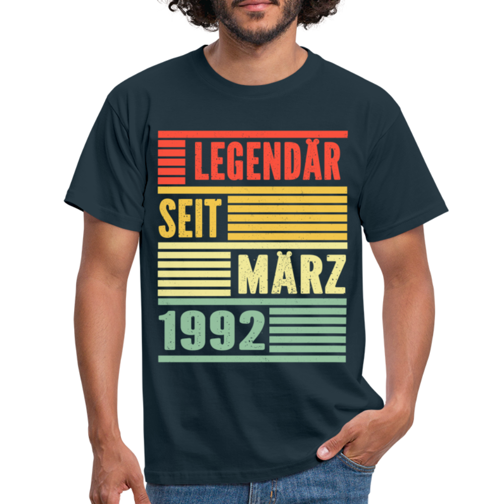 30. Geburtstag Legendär seit März 1992 Männer Geschenk T-Shirt - navy