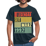 30. Geburtstag Legendär seit März 1992 Männer Geschenk T-Shirt - navy