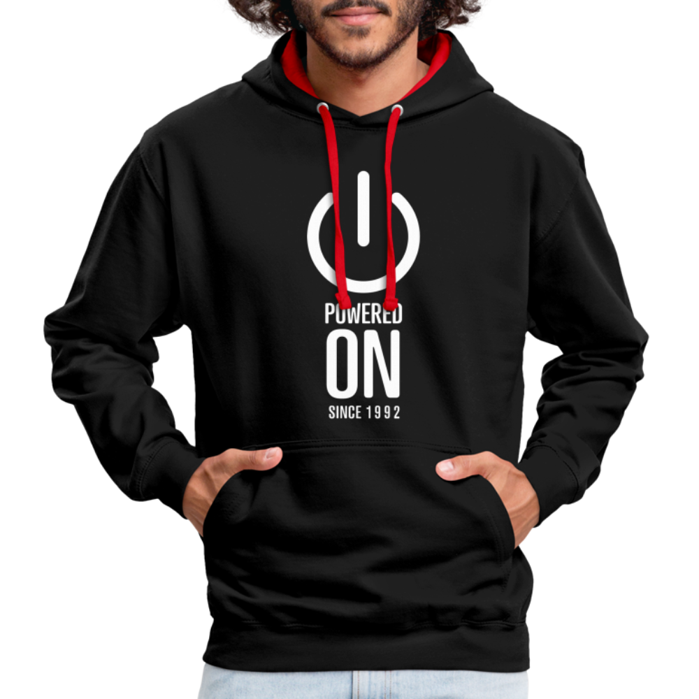 30. Geburtstag Power on since 1992 Geschenk Hoodie - black/red