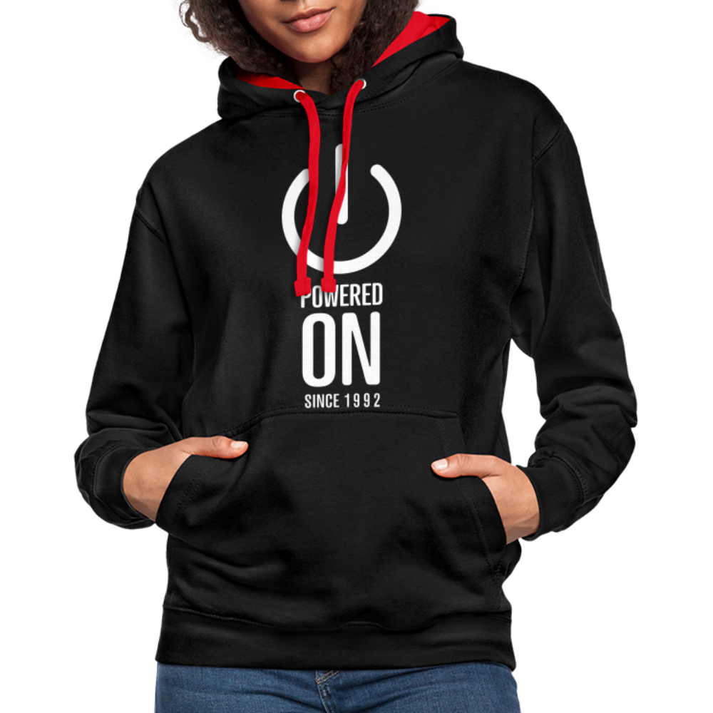 30. Geburtstag Power on since 1992 Geschenk Hoodie - black/red