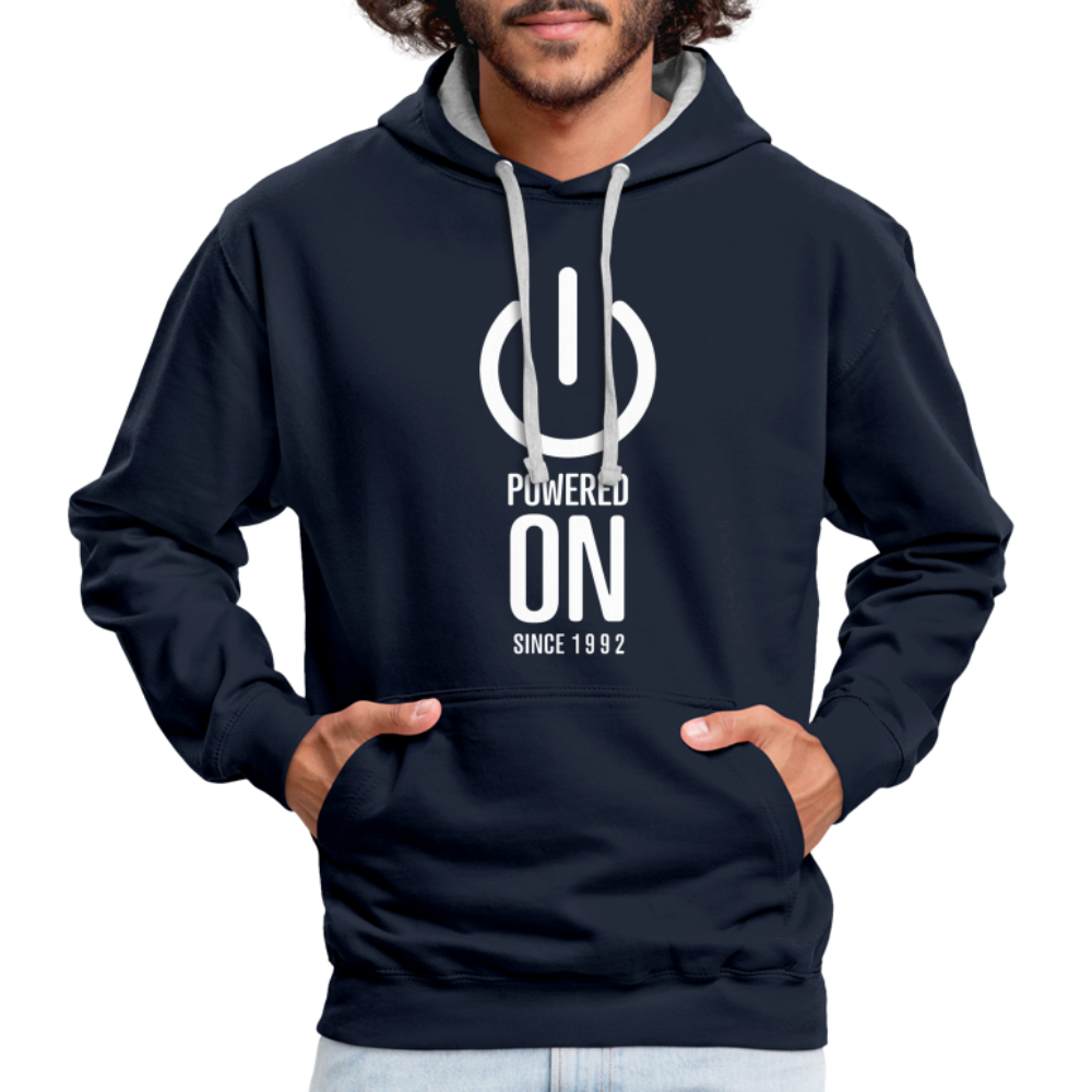 30. Geburtstag Power on since 1992 Geschenk Hoodie - navy/heather grey