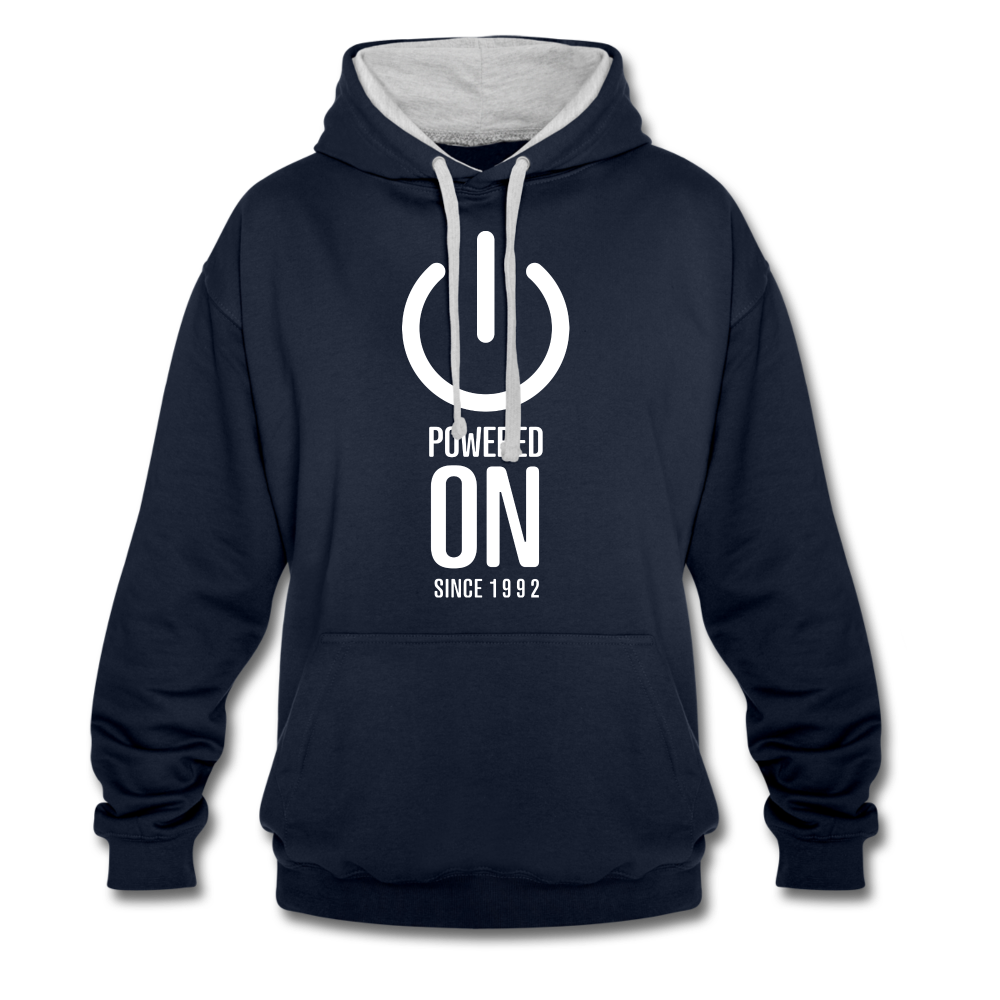 30. Geburtstag Power on since 1992 Geschenk Hoodie - navy/heather grey