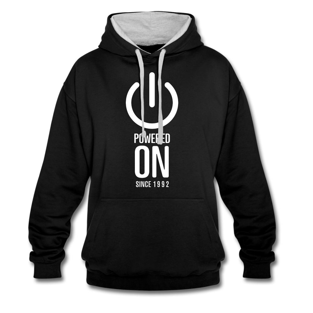 30. Geburtstag Power on since 1992 Geschenk Hoodie - black/heather grey