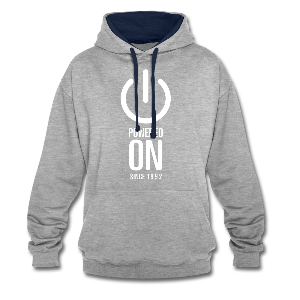 30. Geburtstag Power on since 1992 Geschenk Hoodie - heather grey/navy