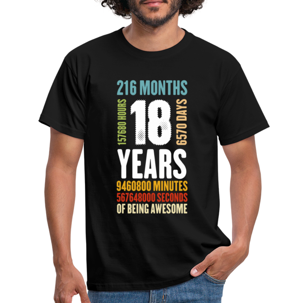 18. Geburtstag Geschenkidee Männer T-Shirt - black