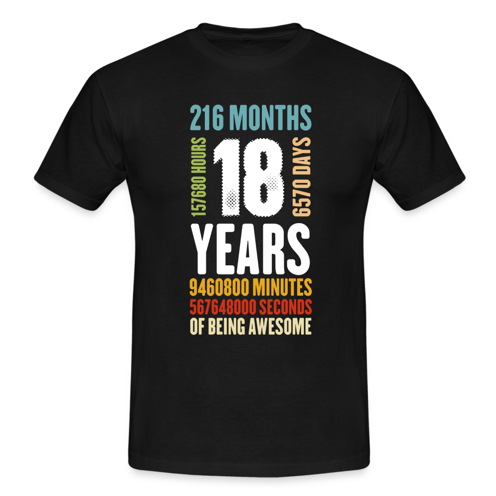 18. Geburtstag Geschenkidee Männer T-Shirt - black