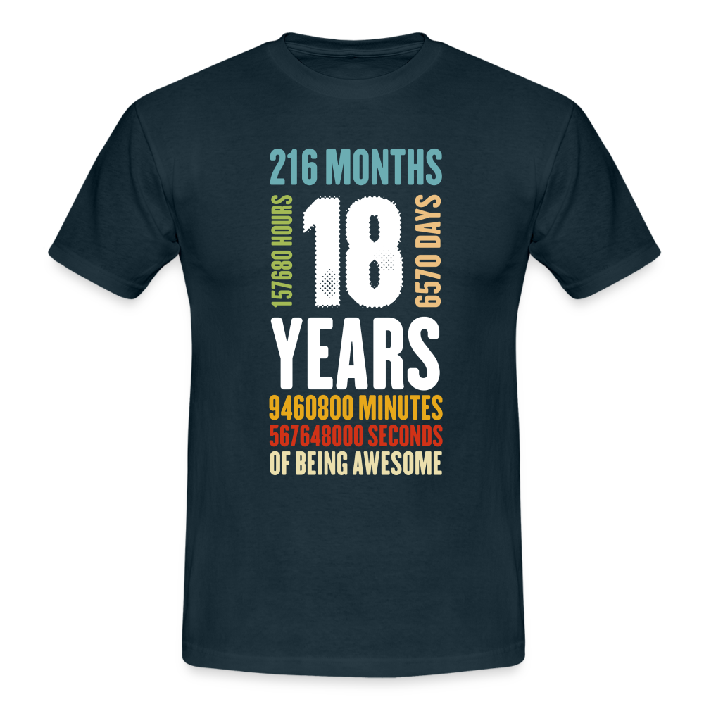 18. Geburtstag Geschenkidee Männer T-Shirt - navy