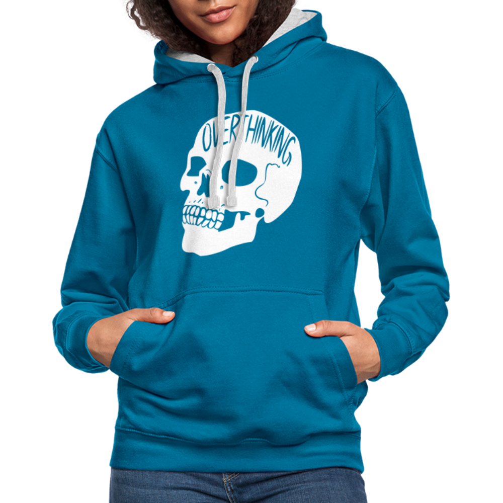 Totenkopf Overthinking Hoodie - peacock blue/heather grey