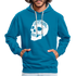 Totenkopf Overthinking Hoodie - peacock blue/heather grey