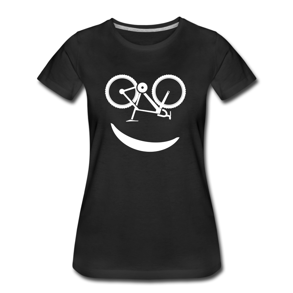 Fahrradfahrerin Fahrrad Smiley Geschenkidee Frauen Premium T-Shirt - black