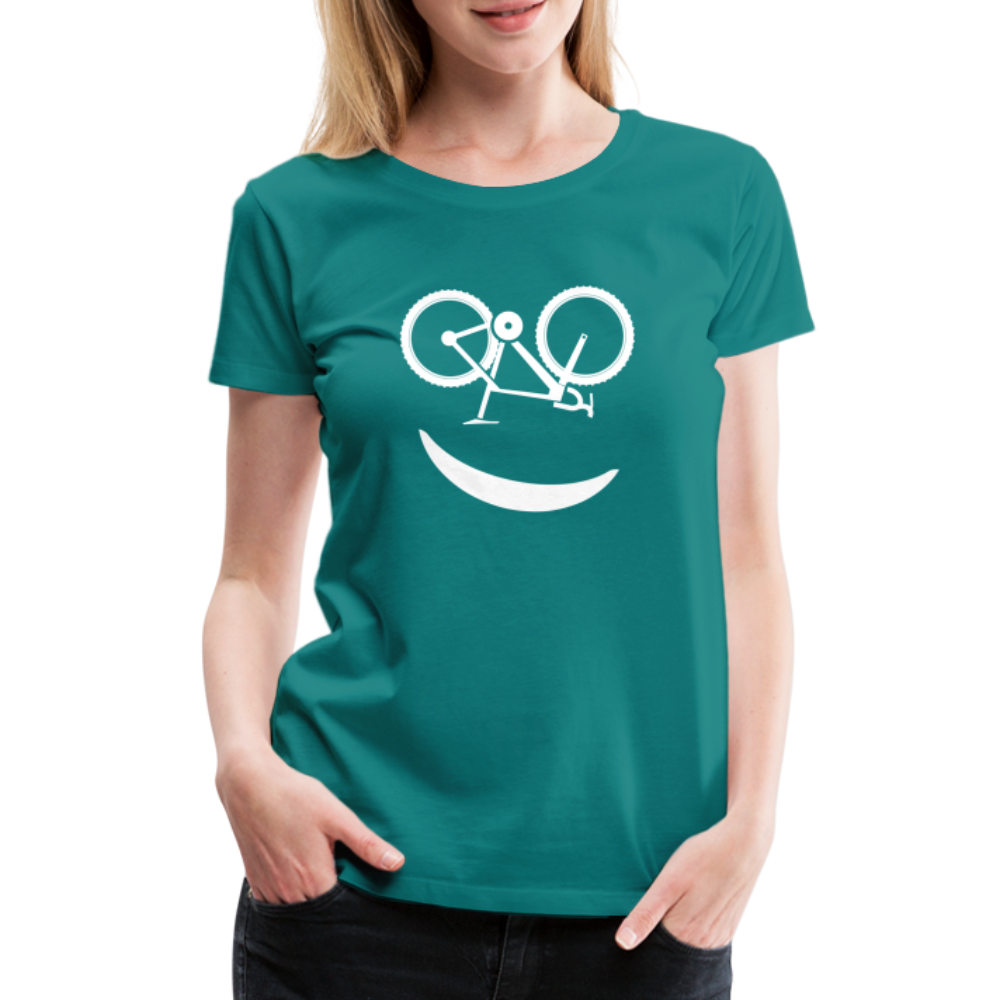 Fahrradfahrerin Fahrrad Smiley Geschenkidee Frauen Premium T-Shirt - diva blue