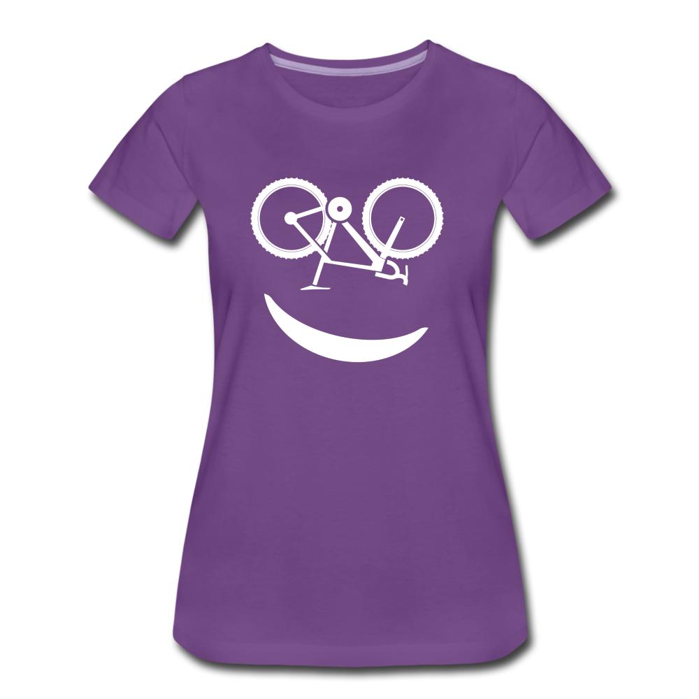 Fahrradfahrerin Fahrrad Smiley Geschenkidee Frauen Premium T-Shirt - purple