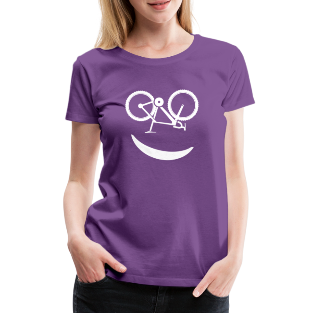 Fahrradfahrerin Fahrrad Smiley Geschenkidee Frauen Premium T-Shirt - purple