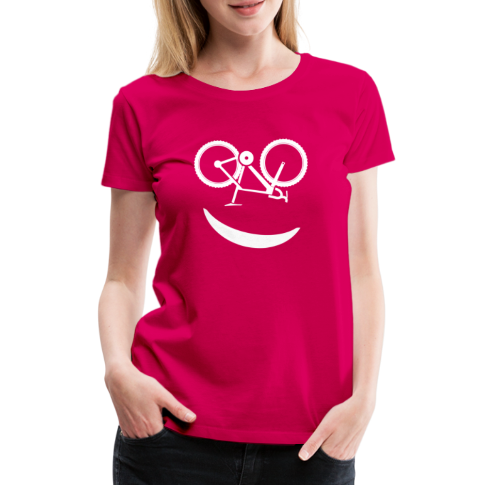 Fahrradfahrerin Fahrrad Smiley Geschenkidee Frauen Premium T-Shirt - dark pink