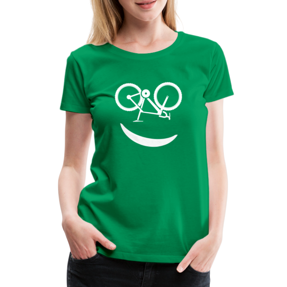Fahrradfahrerin Fahrrad Smiley Geschenkidee Frauen Premium T-Shirt - kelly green