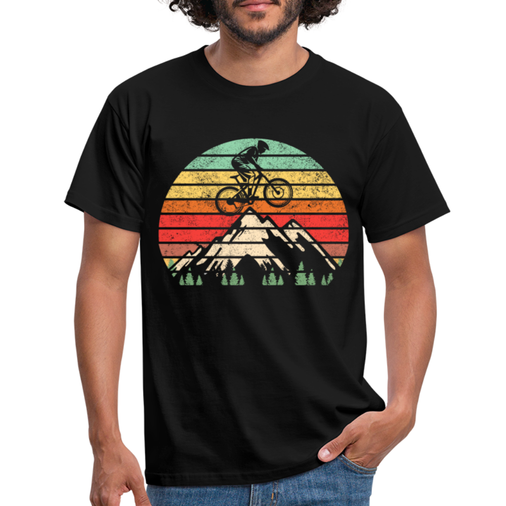 Mountain Bike Berge Retro Vintage Style Männer T-Shirt - black