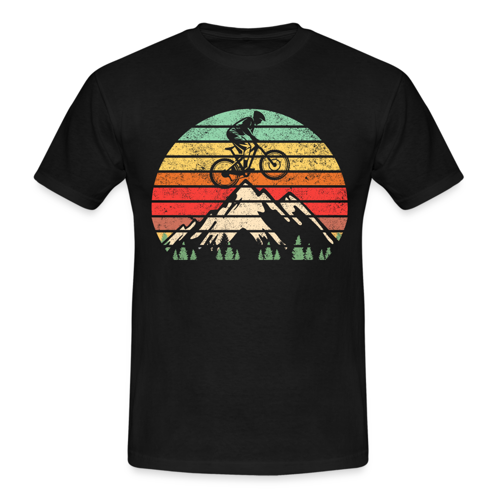 Mountain Bike Berge Retro Vintage Style Männer T-Shirt - black