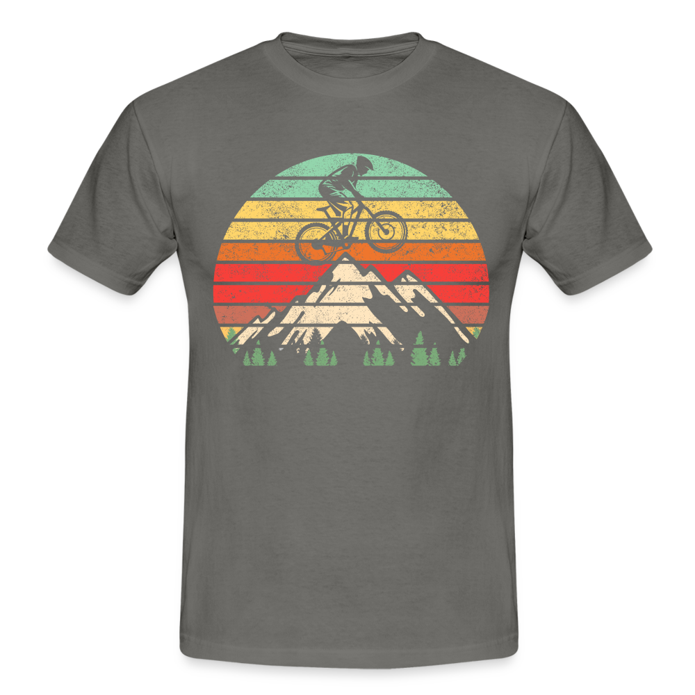 Mountain Bike Berge Retro Vintage Style Männer T-Shirt - graphite grey