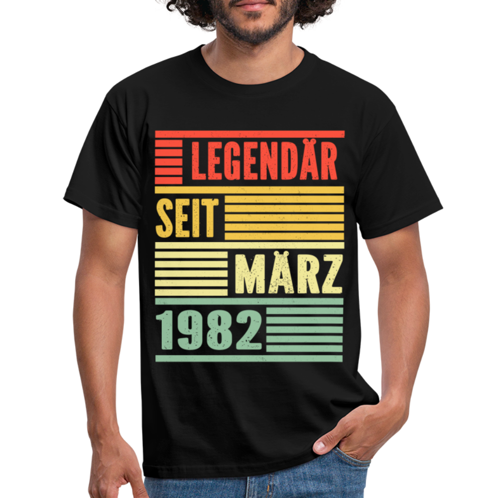 40. Geburtstag Legendär seit März 1982 Männer Geschenk T-Shirt - black