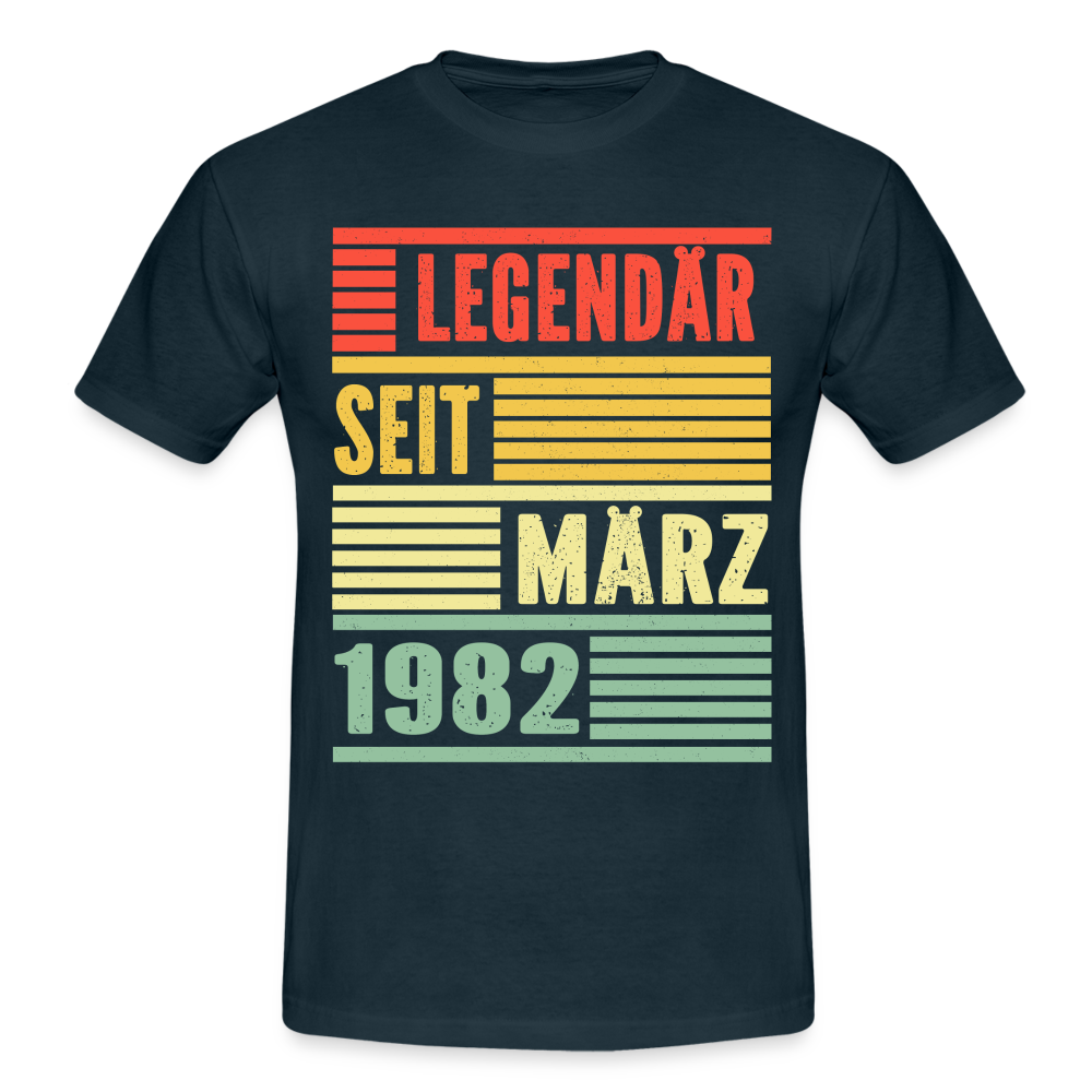 40. Geburtstag Legendär seit März 1982 Männer Geschenk T-Shirt - navy