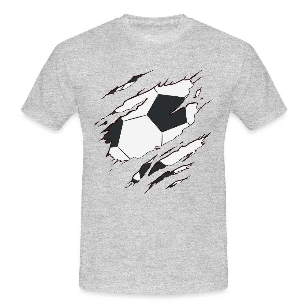 Fußball Fans Fußball zerrissenes Shirt Style Männer T-Shirt - heather grey