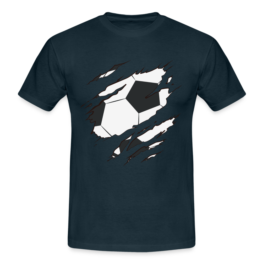 Fußball Fans Fußball zerrissenes Shirt Style Männer T-Shirt - navy