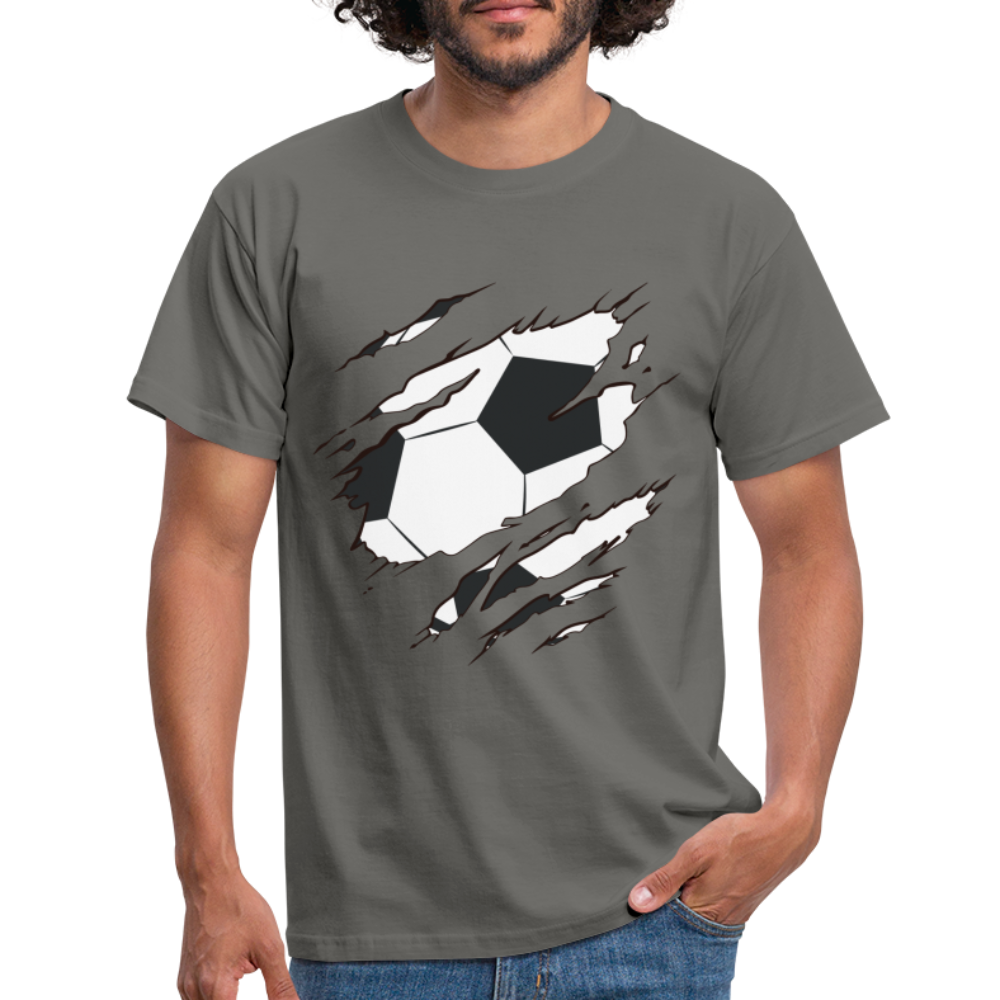 Fußball Fans Fußball zerrissenes Shirt Style Männer T-Shirt - graphite grey